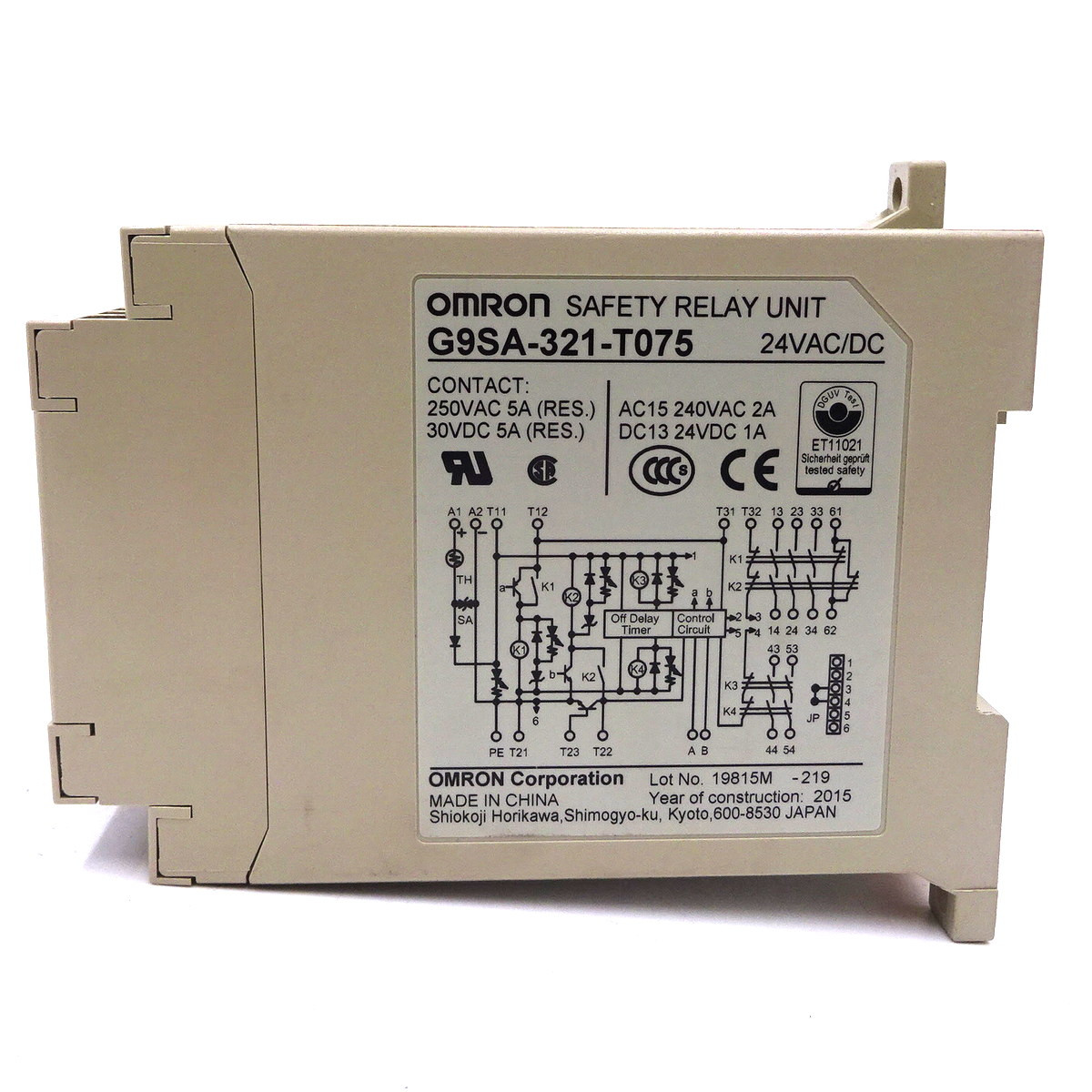 Safety Relay G9SA-321-T075-USED Omron 24VAC/DC *Used* - Axxa